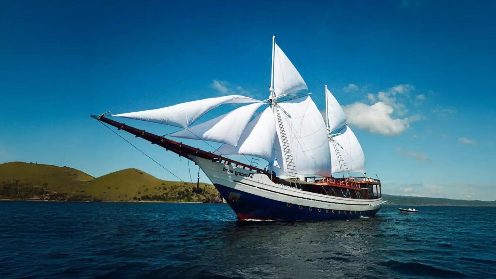 Phinisi yachts sailing in Raja Ampat