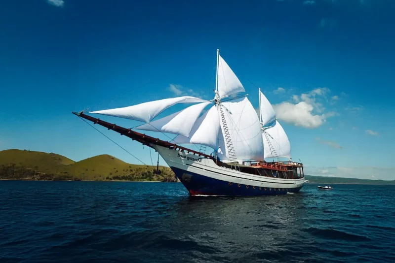 Phinisi yachts sailing in Raja Ampat