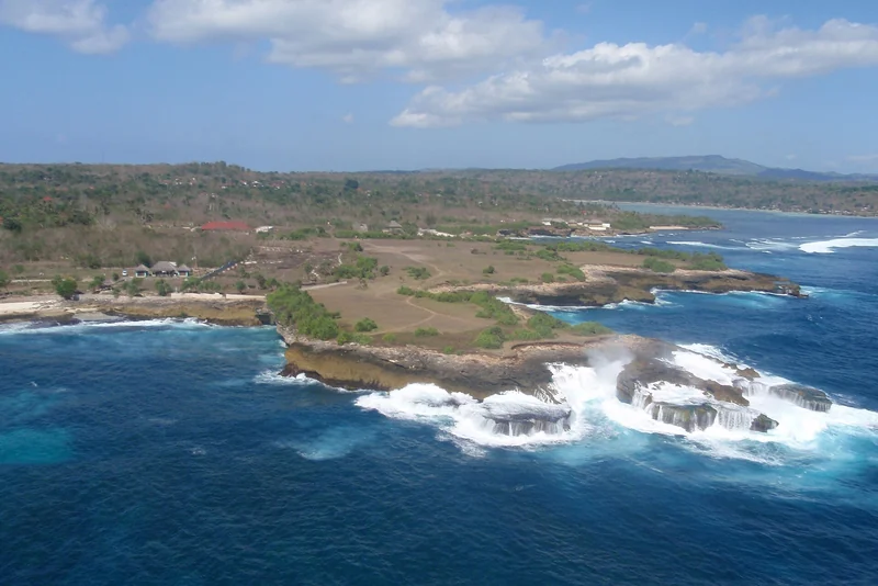 Aerial view of south-east Nusa Lembongan, Bali